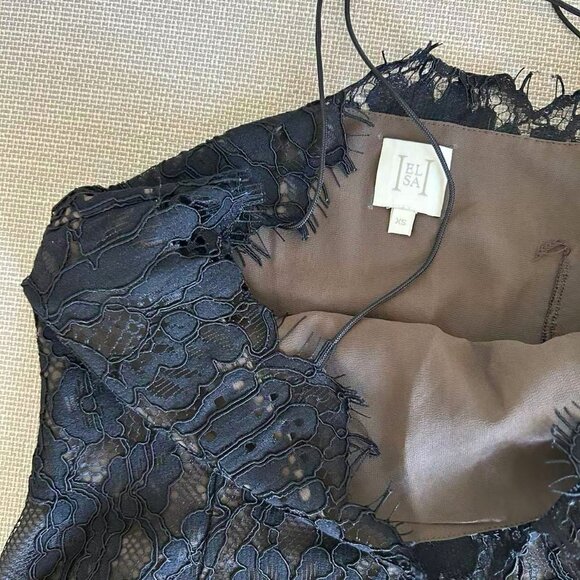Classic Helsa Revolve The Lace Top XSmall Black Noir Lace French Camisole Party - Picture 10 of 13